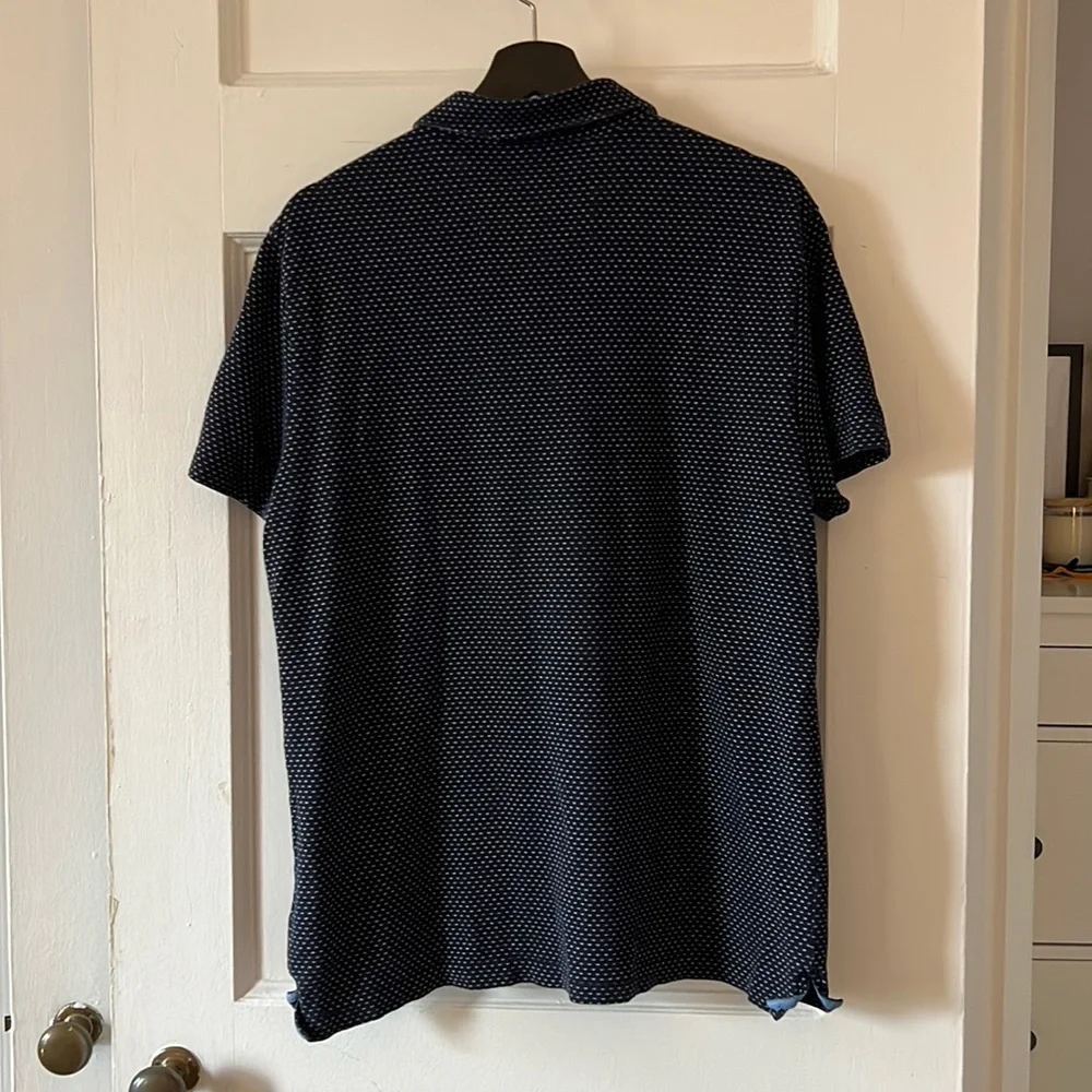 Banana Republic Navy Microdot Polo Shirt